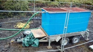 Groundwater treatment in Northern Ireland with a mobile oil water separator.